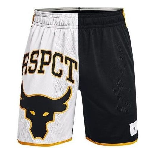

Шорты project rock colorblock knit shorts 'black white yellow' Under Armour, черный