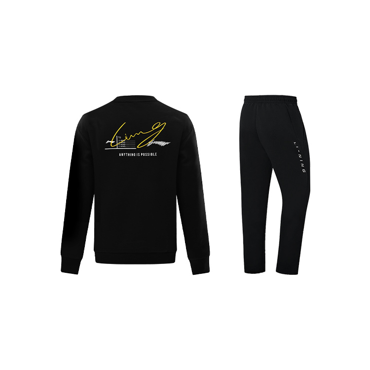

LiNing Повседневная спортивная одежда унисекс, set (черный top+черный bottom)
