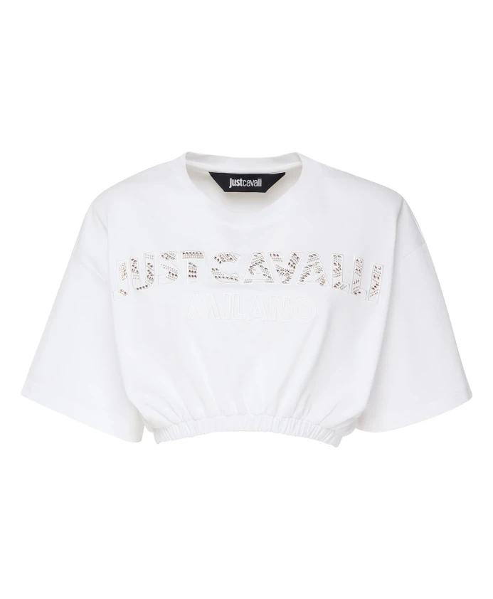 

Футболка с укороченным топом и круглым воротником Just Cavalli, белый