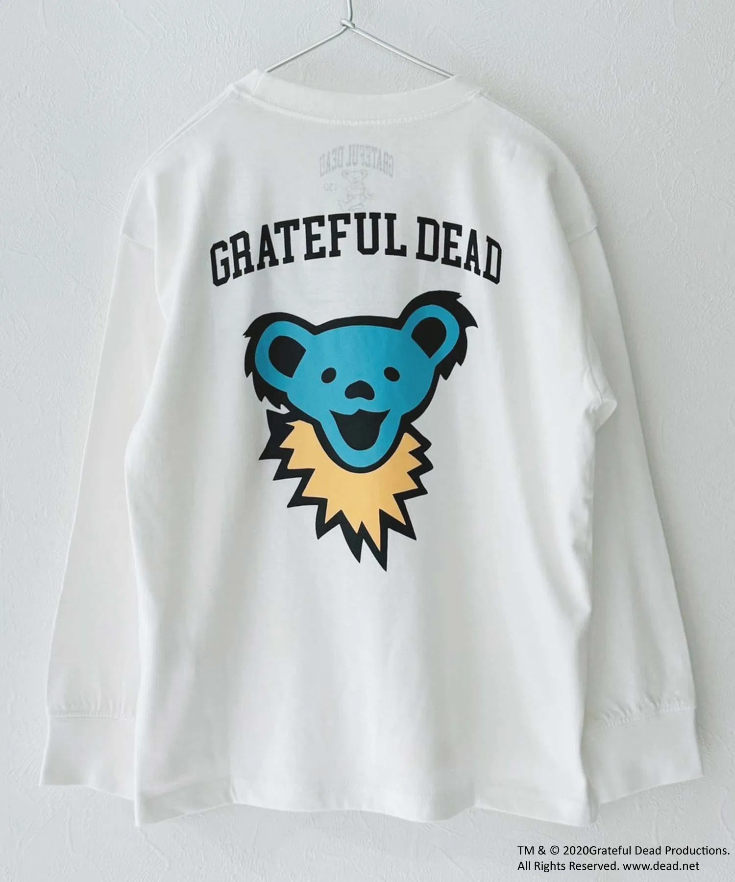 Детская футболка Grateful Dead с принтом танцующего медведя серого цвета — фото 2