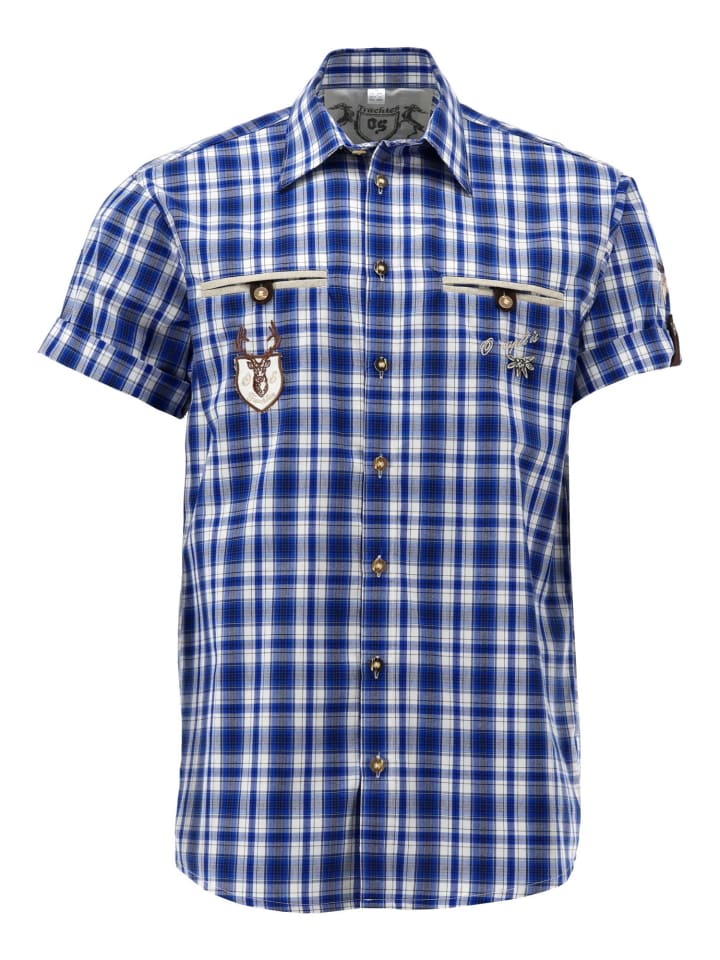 

OS-Trachten Традиционная рубашка «Мизир» темно-синего цвета