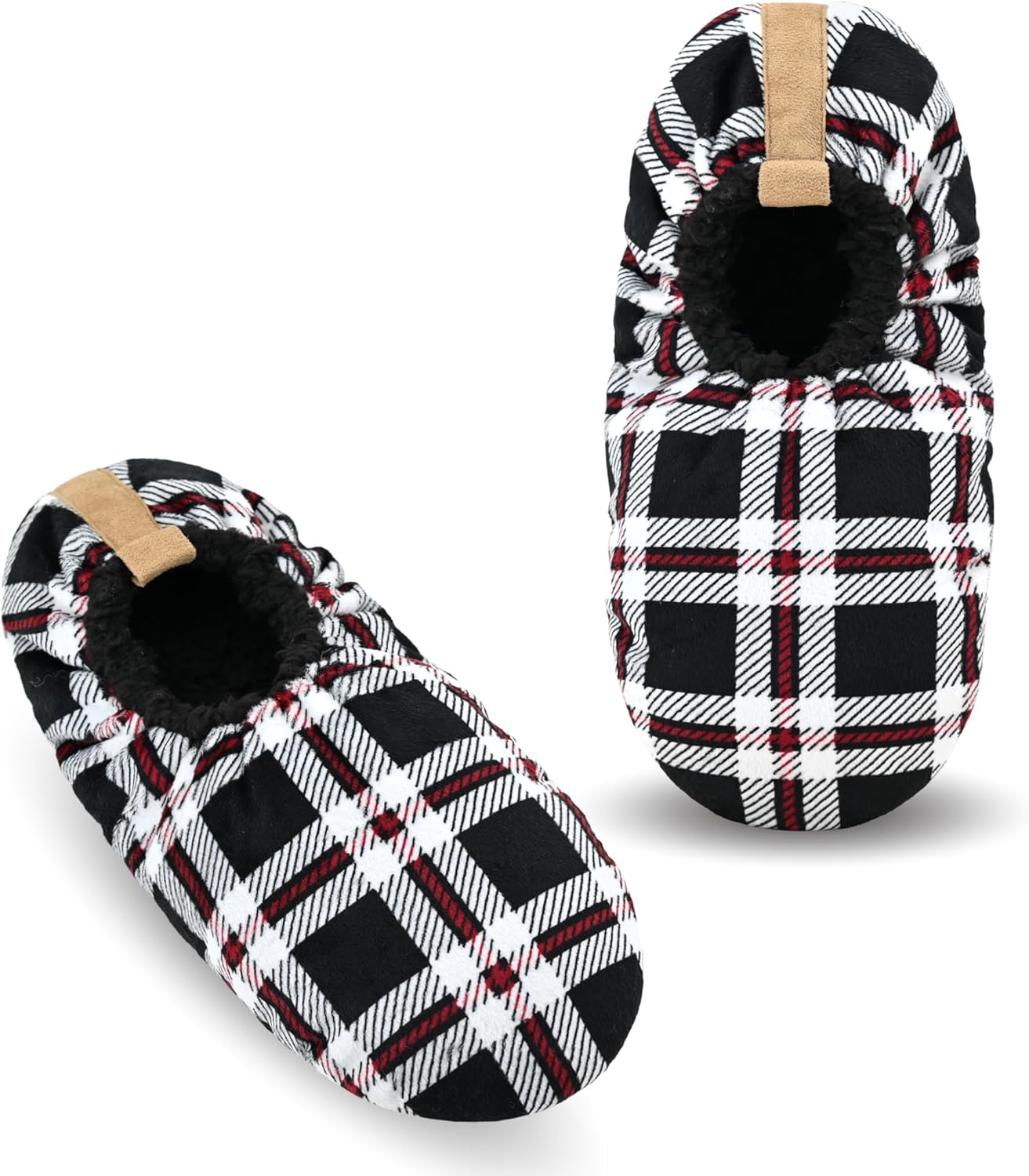 

Мужские носки-тапочки Keyela с противоскользящей подошвой, теплые тапочки-носочки с захватами для мужчин, пушистые домашние тапочки, красный