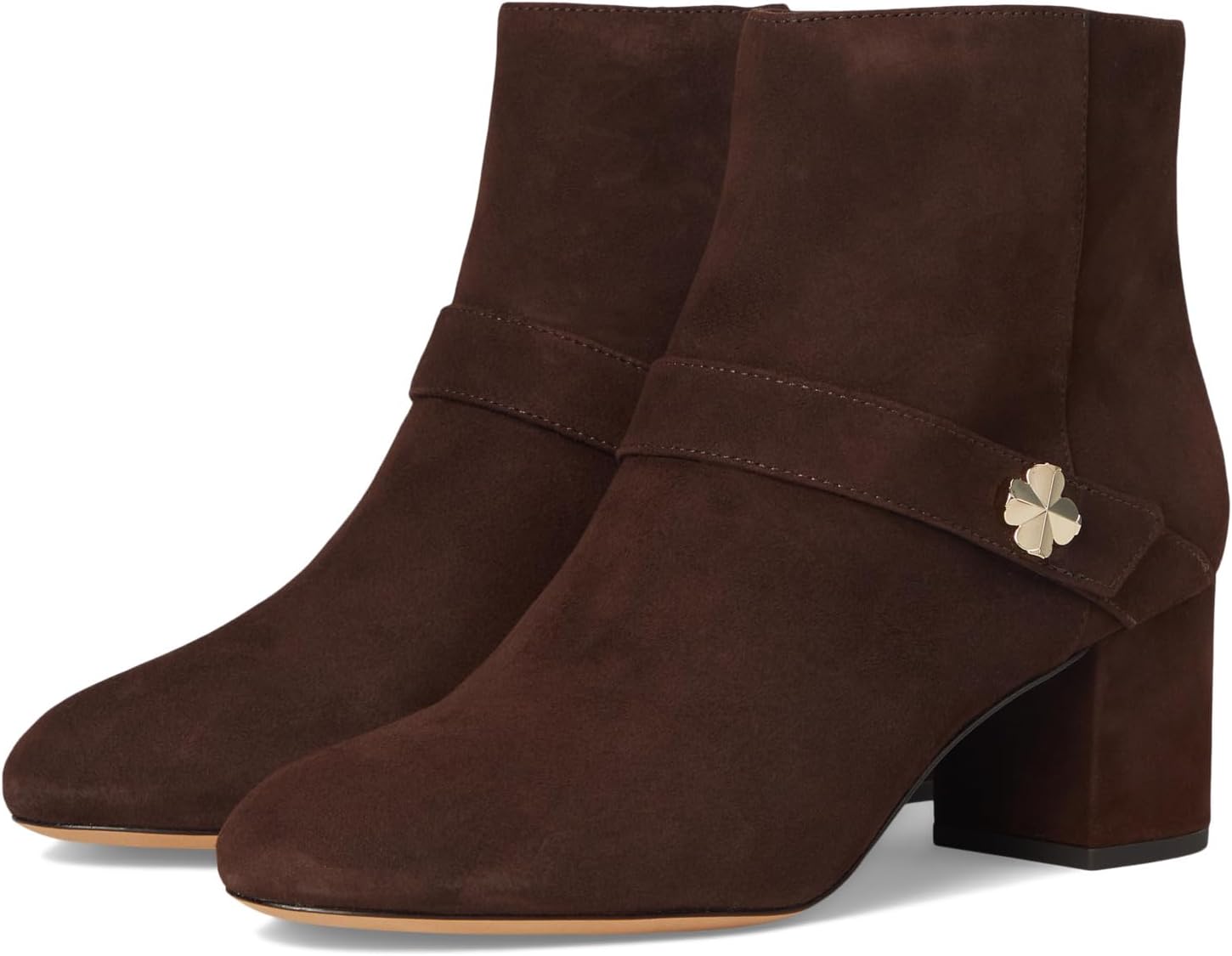 Ботинки Kate Spade New York Women's Spade Flower Suede Heeled Ankle Bootie, Hot Fudge
