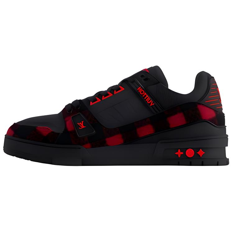 

LOUIS VUITTON Кроссовки для скейтбординга Trainer Low-Top, мужские, черно-красные