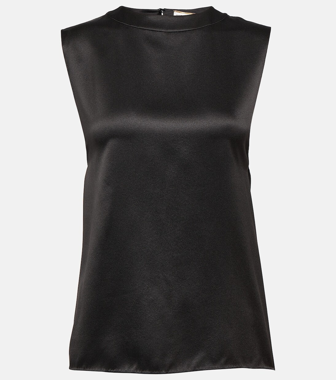

Топ из шелкового атласа Saint Laurent, черный