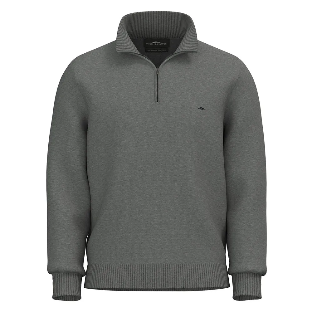 

Свитер Fynch Hatton Supersoft half zip, серый