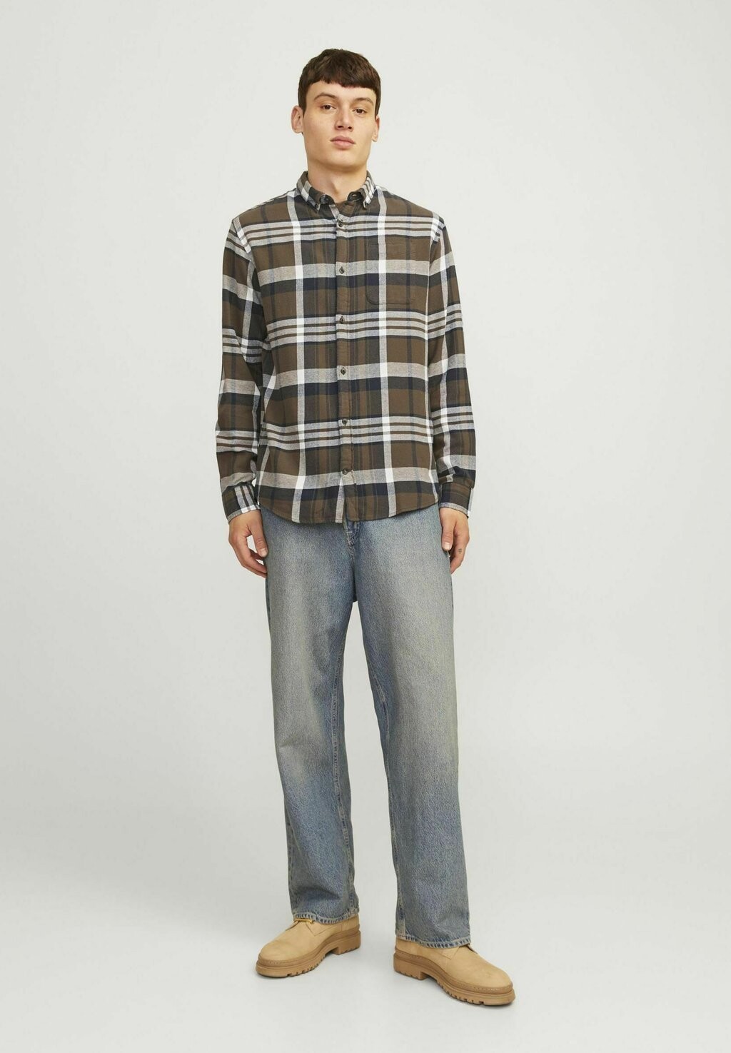 

Рубашка AUTUMN CHECK Jack & Jones, светло-коричневый