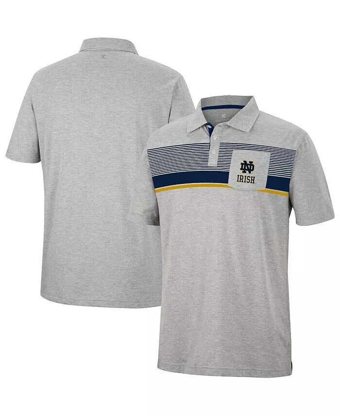 

Мужская серая рубашка-поло Notre Dame Fighting Irish Golfer Pocket Colosseum