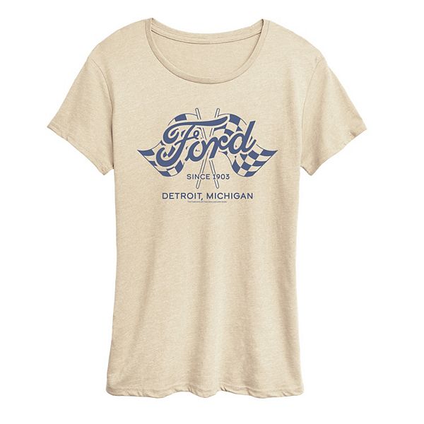 

Футболка с принтом Women's Ford since 1903 racing flags Licensed Character, Beige