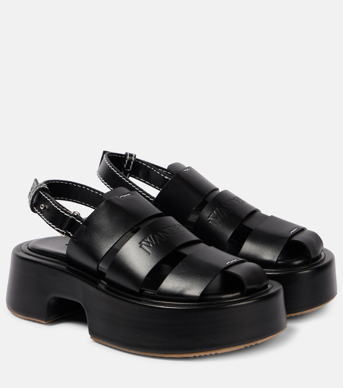 Сандалии Fisherman из кожи на платформе JW Anderson, черный