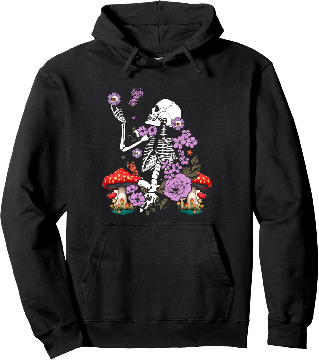 

Толстовка Skeleton Flygaricus Nature Core Aesthetic Fairycore Gift Idea, черный