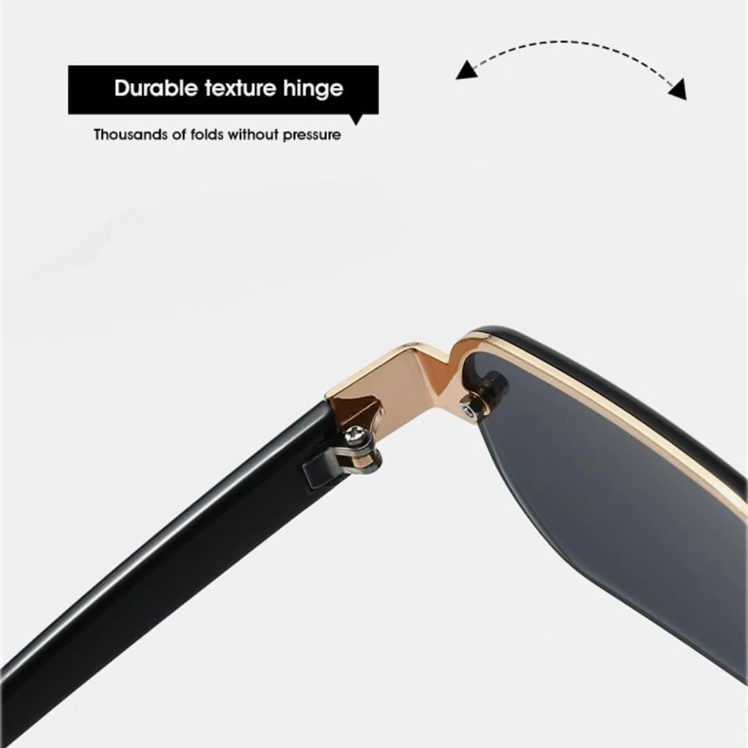 

Модные солнцезащитные очки без оправы для женщин в стиле ретро с заклепками, прозрачные линзы цвета океана, для мужчин с защитой от УФ-излучения UV400 TVTBBVV, Grey