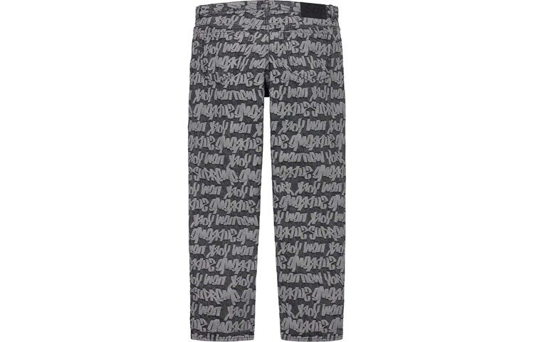 Джинсы Supreme Fat Tip Jacquard, синий — фото 4