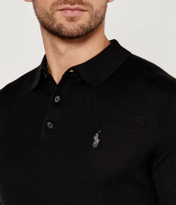 Шерстяная рубашка-поло Regular fit Polo Ralph Lauren, черный — фото 4