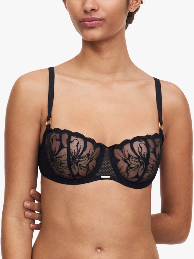 

Бюстгальтер-балконет на косточках Chantelle Fleurs, черный