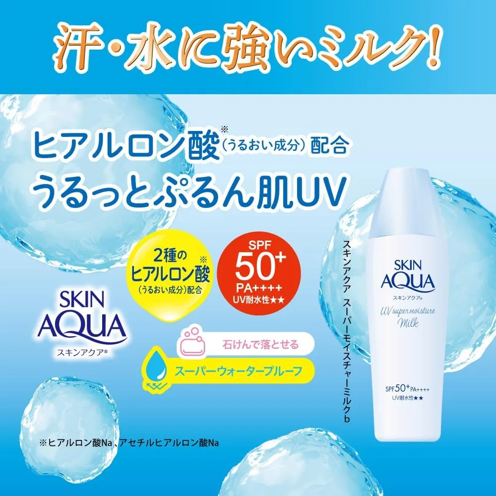 Солнцезащитное молочко Skin Aqua UV Super Moisture Milk, 40 мл, синий — фото 2