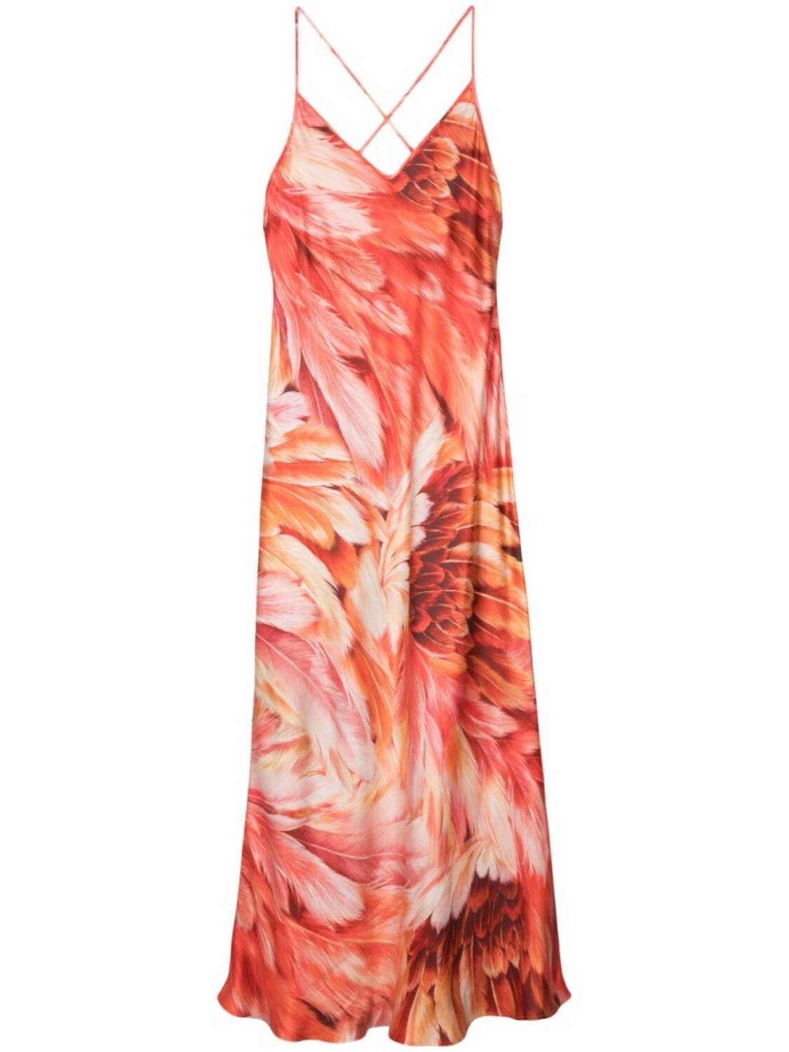 

Шелковое платье макси Plumage Roberto Cavalli