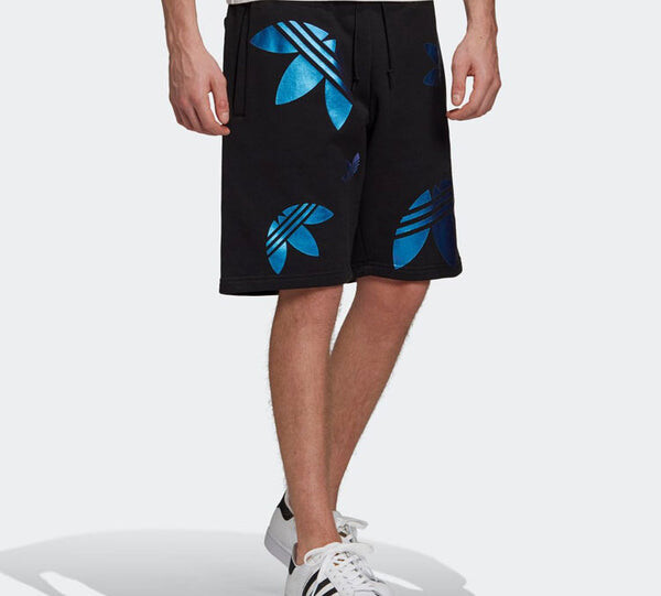 Шорты originals blue logo printing casual shorts black Adidas, черный — фото 4