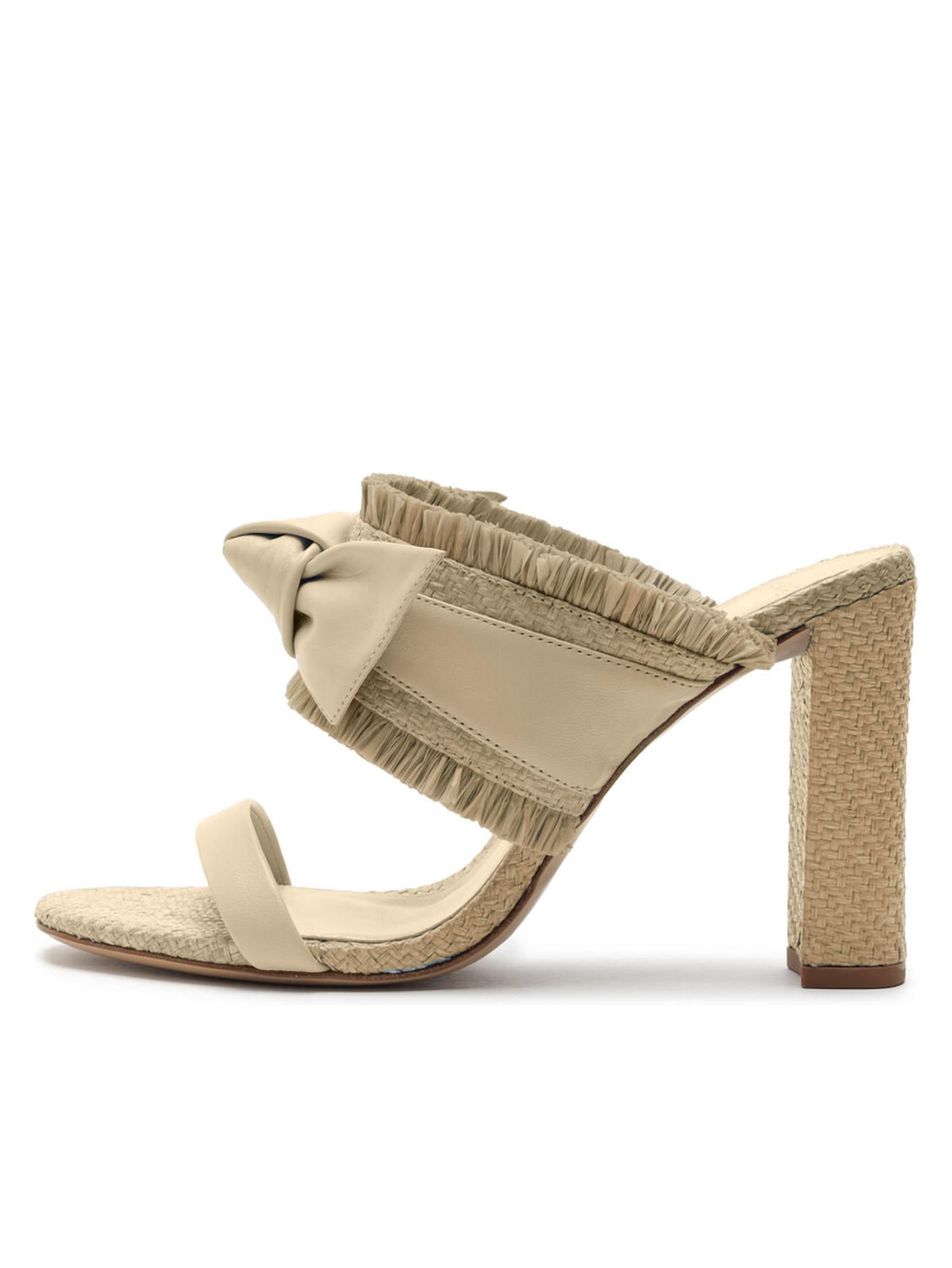 Женские пляжные сандалии Maxi Clarita Raffia 90's в цвете Cookie Alexandre Birman, Cookie — фото 3