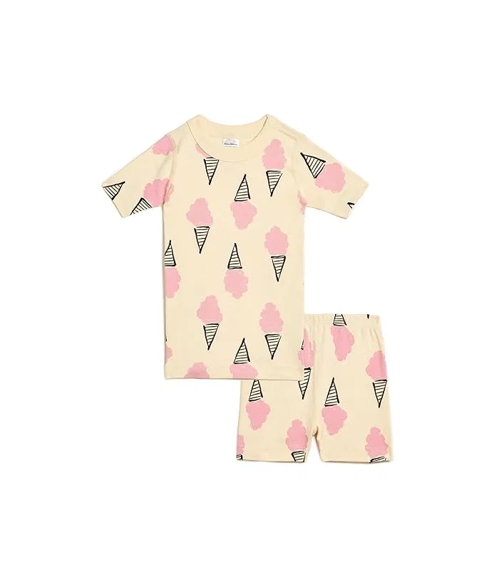 Пижама с короткими рукавами и шортами HannaJams Print Hanna Andersson, Pink Cotton Candy