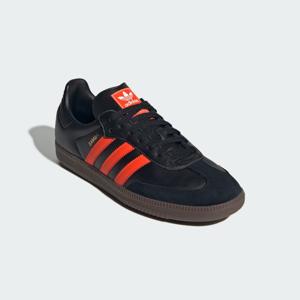 Кроссовки Adidas Samba OG Shoes, цвет Core Black/Impact Orange/Gum — фото 4