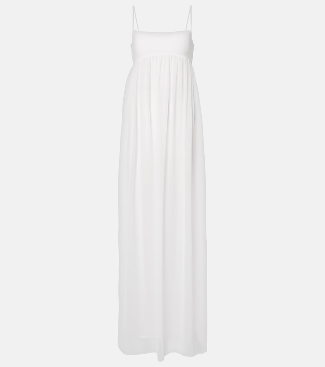 

Платье макси из джерси и муслина Peplo Jacquemus, белый