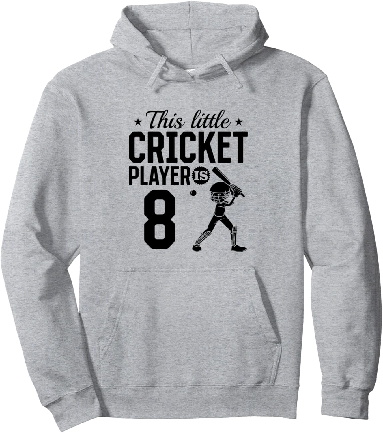 

Этому маленькому крикетисту 8 лет, и ему исполнилось 8 лет. Толстовка Cricket Player 8Th Birthday Party, серый