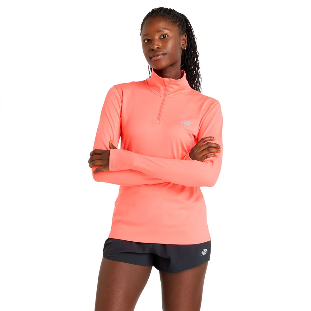

Лонгслив New Balance Sport Essentials Space Dye half zip, оранжевый