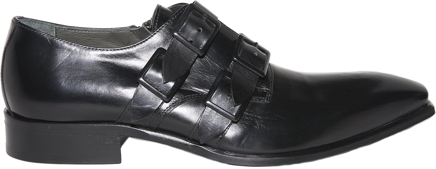 

Мужские черные кожаные туфли Jo Ghost880 с 4 пряжками, Италия