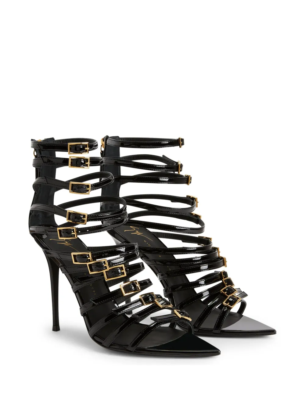 Босоножки Intriigo Punk 105 с ремешками Giuseppe Zanotti, черный — фото 2