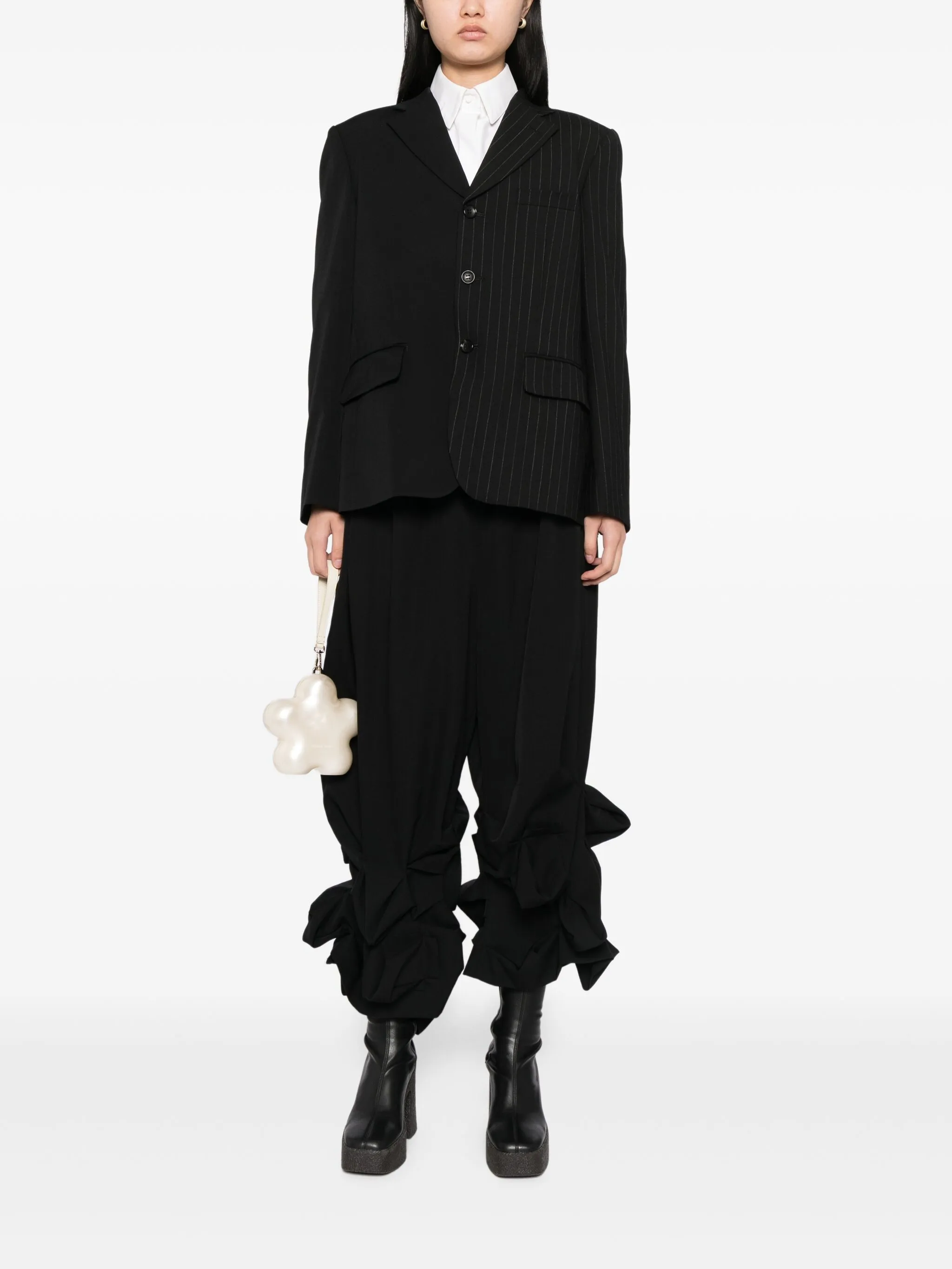Блейзер асимметричного кроя Comme Des Garçons, черный — фото 2
