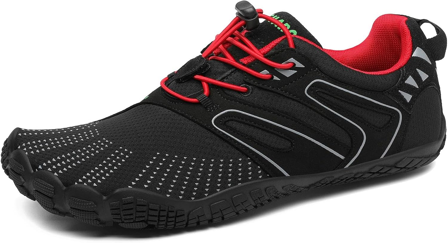 

SAGUARO Женские и мужские кроссовки для бега, минималистичные кроссовки для трейлраннинга, с широким носком и нулевым перепадом высоты подошвы, для кросс-тренинга на открытом воздухе, черный/красный
