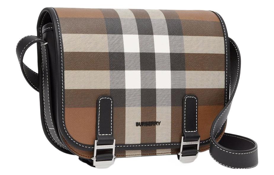 Хлопковая наплечная сумка унисекс коричневая Burberry, Gift Set(Set+Box+Shopping Bag) — фото 2