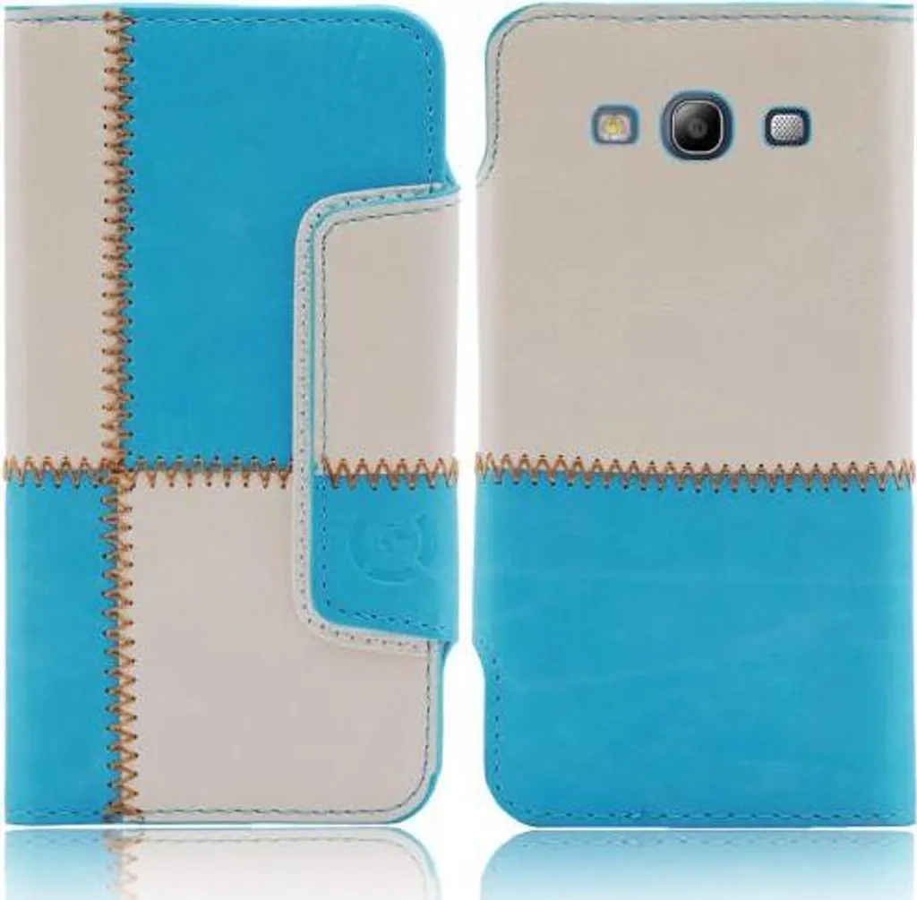 

Чехол для Samsung Galaxy S3 (i9300) numia book стиль узор шва синий и белый