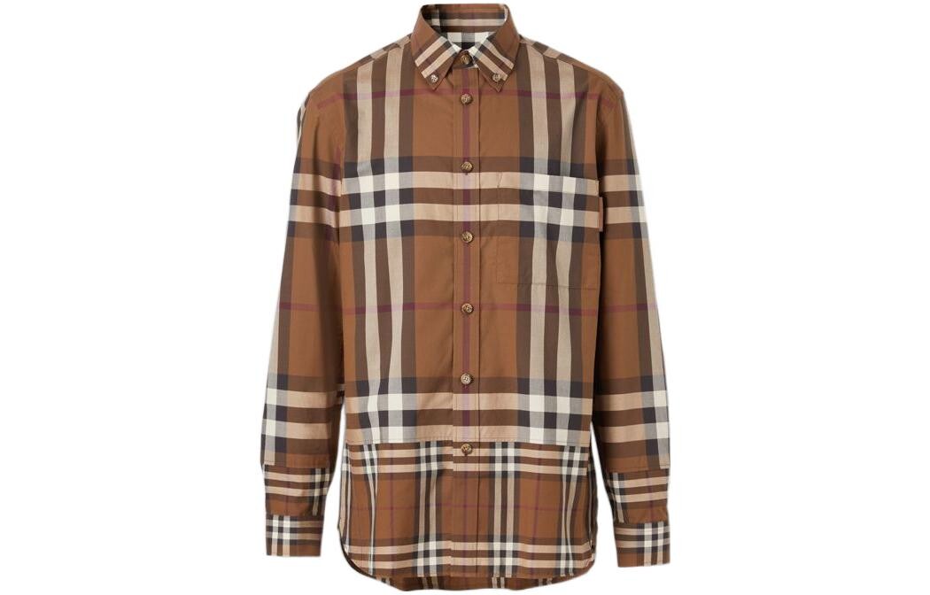 

Рубашка унисекс темно-коричневый березовый Burberry, коричневый