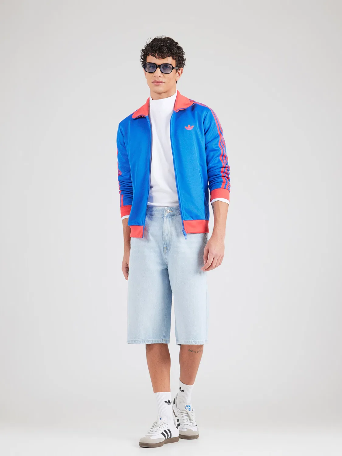 Толстовка на молнии Adidas Originals CLASSIC синего цвета — фото 4