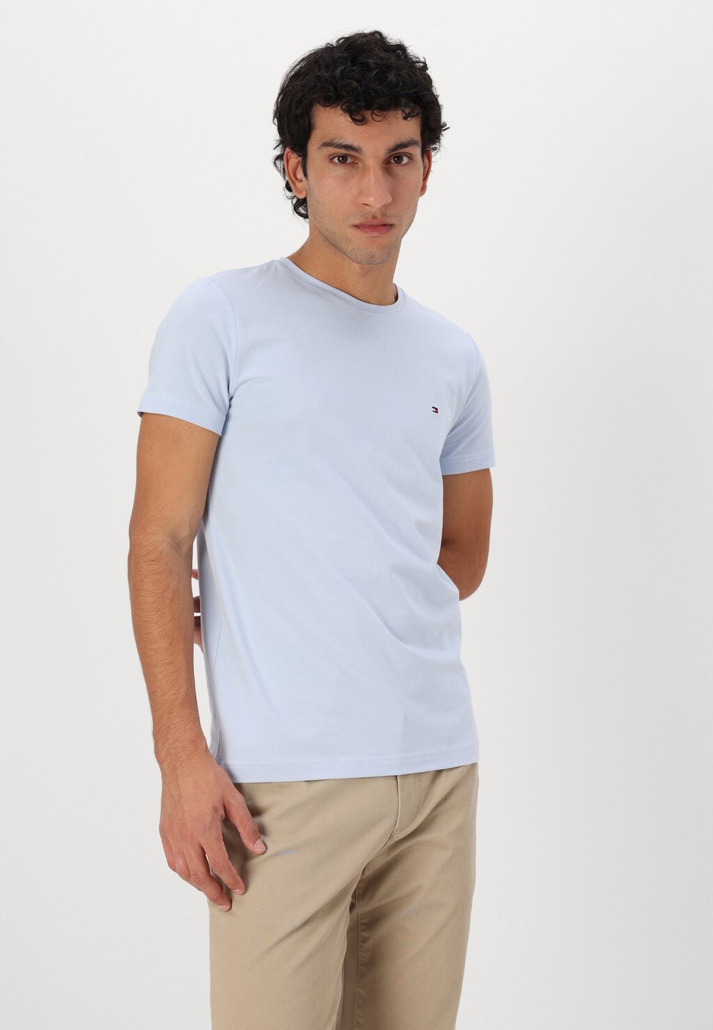 Базовая футболка STRETCH SLIM FIT TEE Tommy Hilfiger, светло-голубой — фото 4