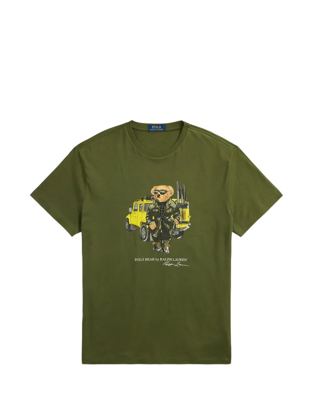 Футболка с графическим принтом в виде медведя поло Polo Ralph Lauren, зеленый