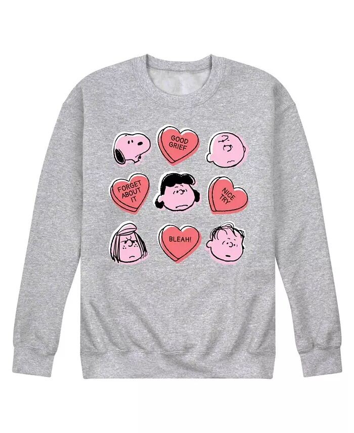 

Мужская флисовая футболка с длинным рукавом Peanuts Candy Hearts AIRWAVES, серый