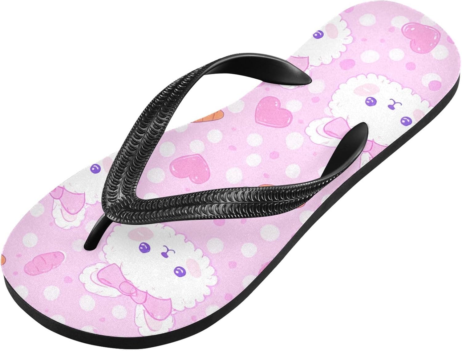 

Женские пляжные летние повседневные шлепанцы с рисунком кролика, морковки и цветов, быстросохнущие сандалии для мужчин A2300262 Umiriko