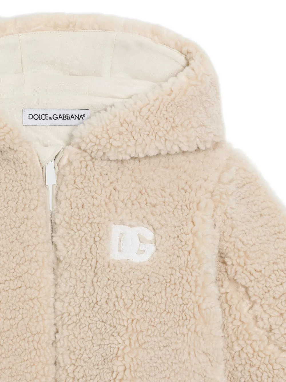 Куртка с капюшоном и логотипом Dolce & Gabbana Kids, бежевый — фото 3