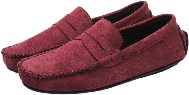 

Мужские мягкие дышащие слипоны с нескользящей подошвой - удобная обувь для повседневной ходьбы, работы в офисе, вечеринок и досуга Clolinde, Crimson