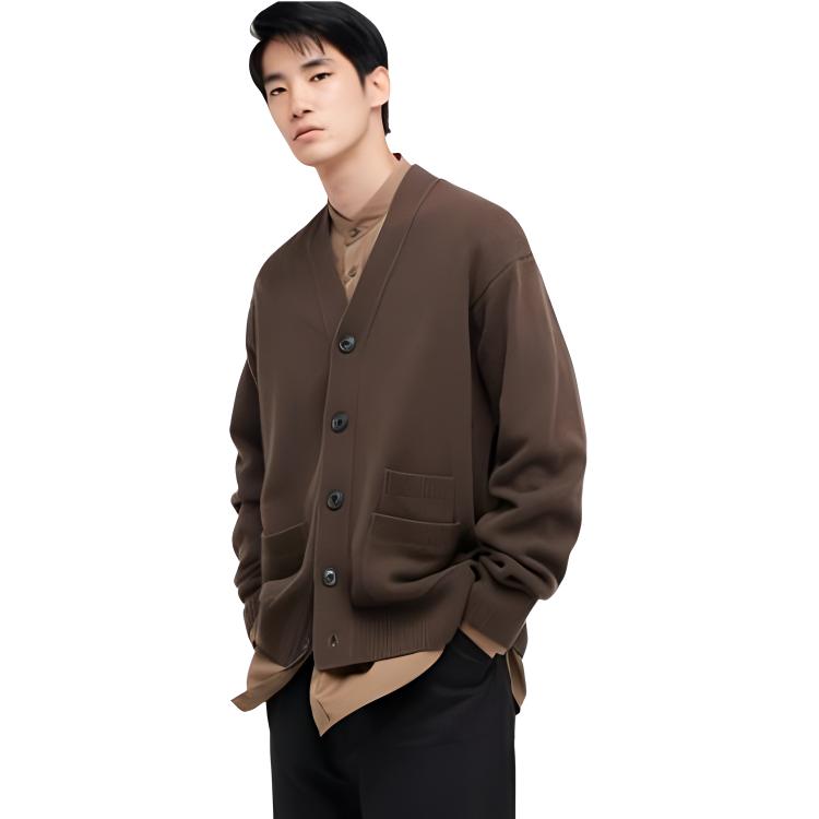 Jil Sander X Jil Sander Свитер мужской тёмно-кофейный UNIQLO — фото 3