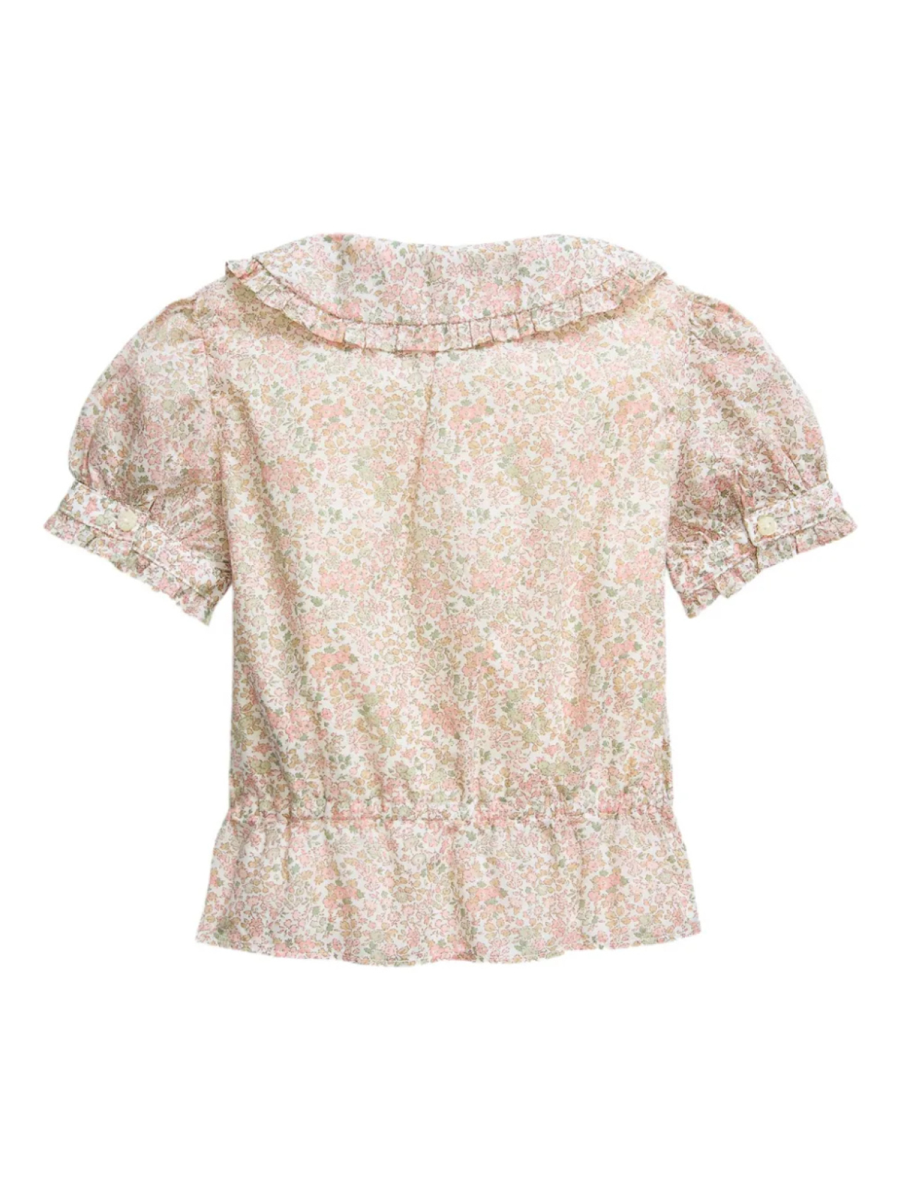 POLO RALPH LAUREN KIDS блузка с цветочным принтом и оборками, розовый — фото 2