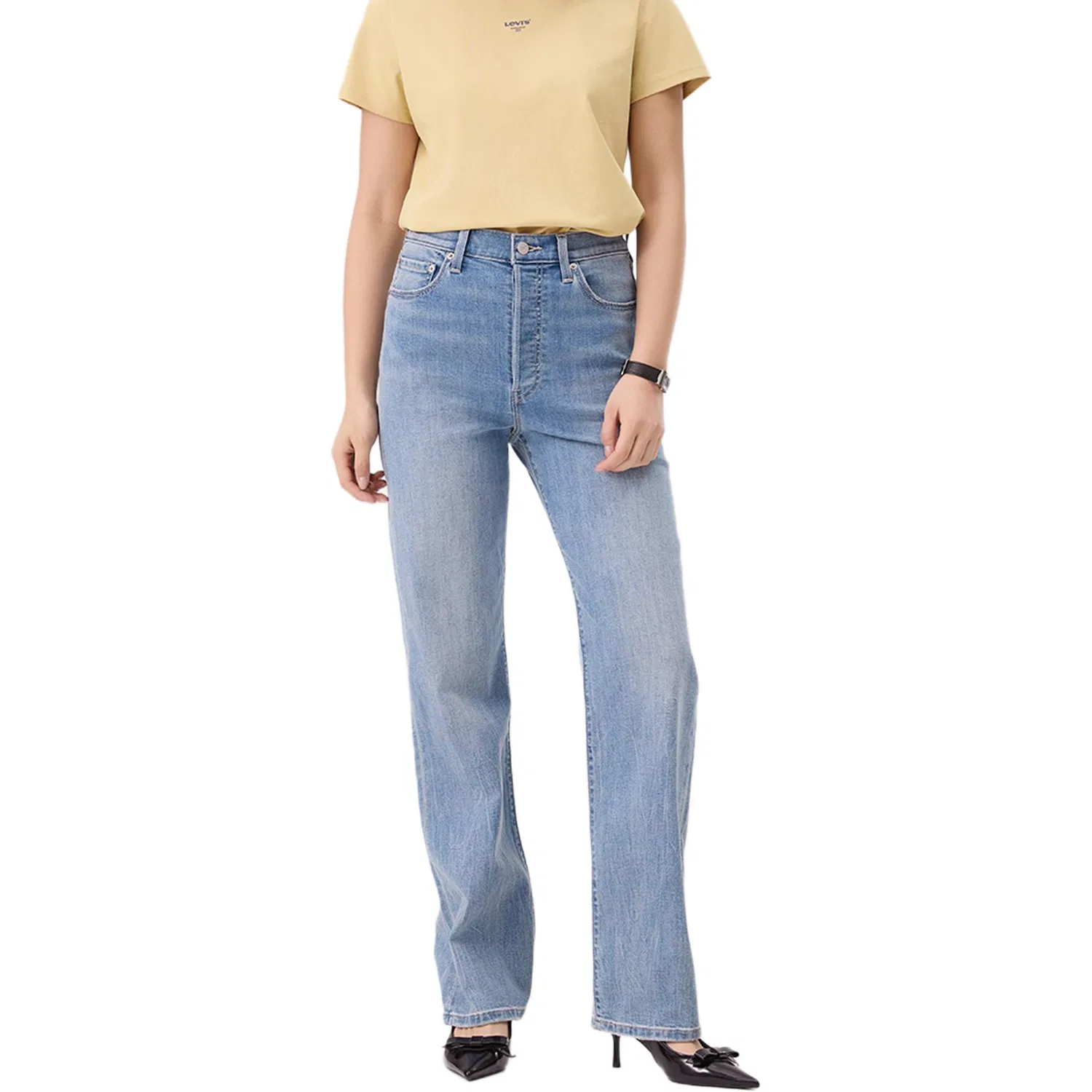 Джинсы Ice Cool Series женские light blue, прямые средней посадки Levis — фото 4