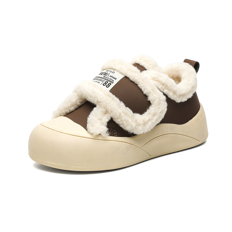 

Противоскользящие износостойкие детские хлопковые кроссовки для детей Tide attack, Coffee