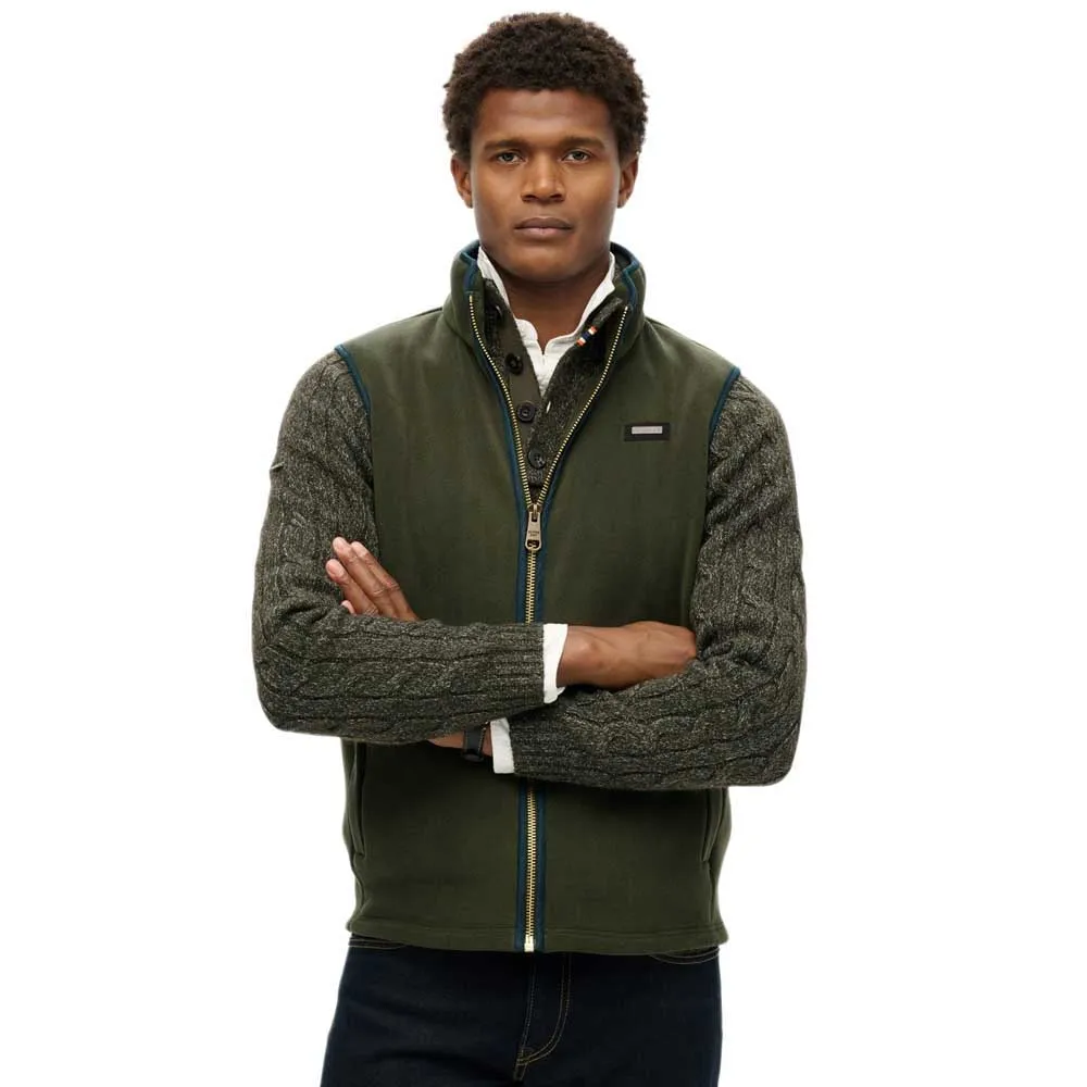 

Жилет Superdry Estate Fleece, зеленый