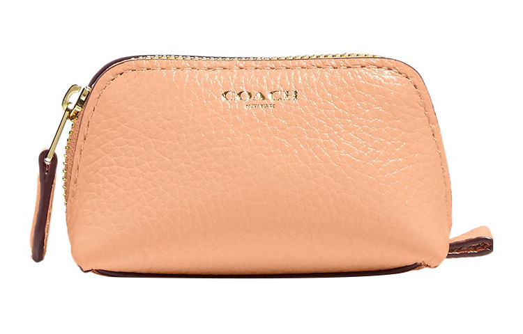 

COACH Женская косметичка-клатч из шагреневой кожи, оранжевого цвета