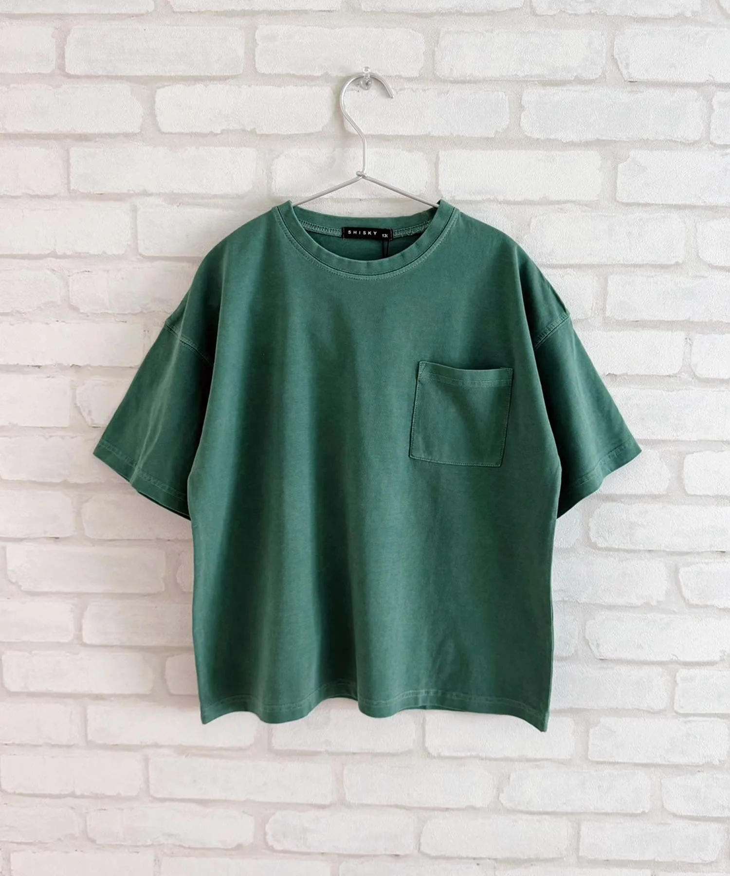 Футболка оверсайз с пигментной обработкой Pigment Oversize T-shirt ZI-ON тёмно-зелёная