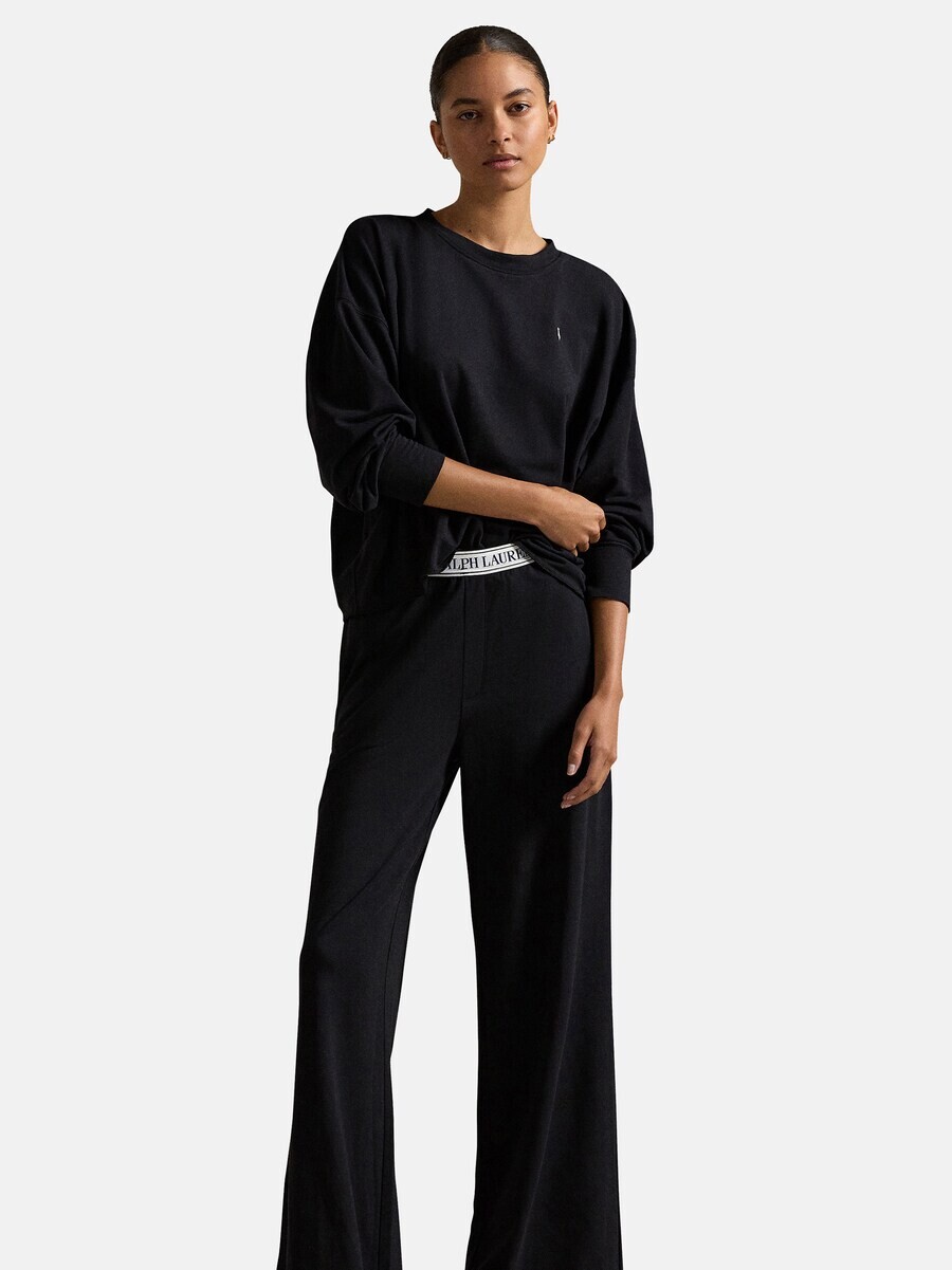 Пижама Polo Ralph Lauren Pajama Sweatshirt & Wide Leg Set - Club Terry, черный — фото 2